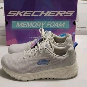 Skechers Light Gray and Blue Athletic Shoes